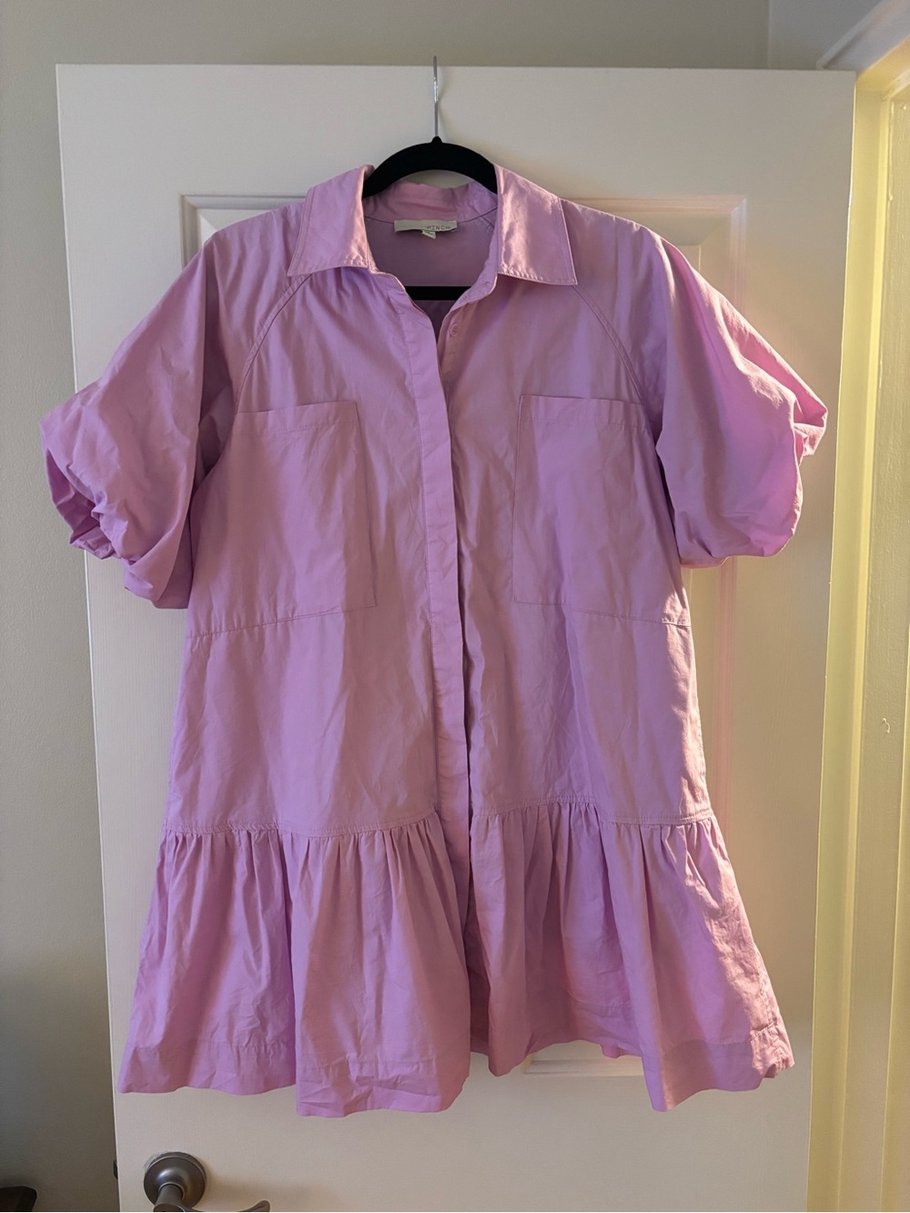 PINCH Lavender Short Sleeve Tiered Shirt Dress